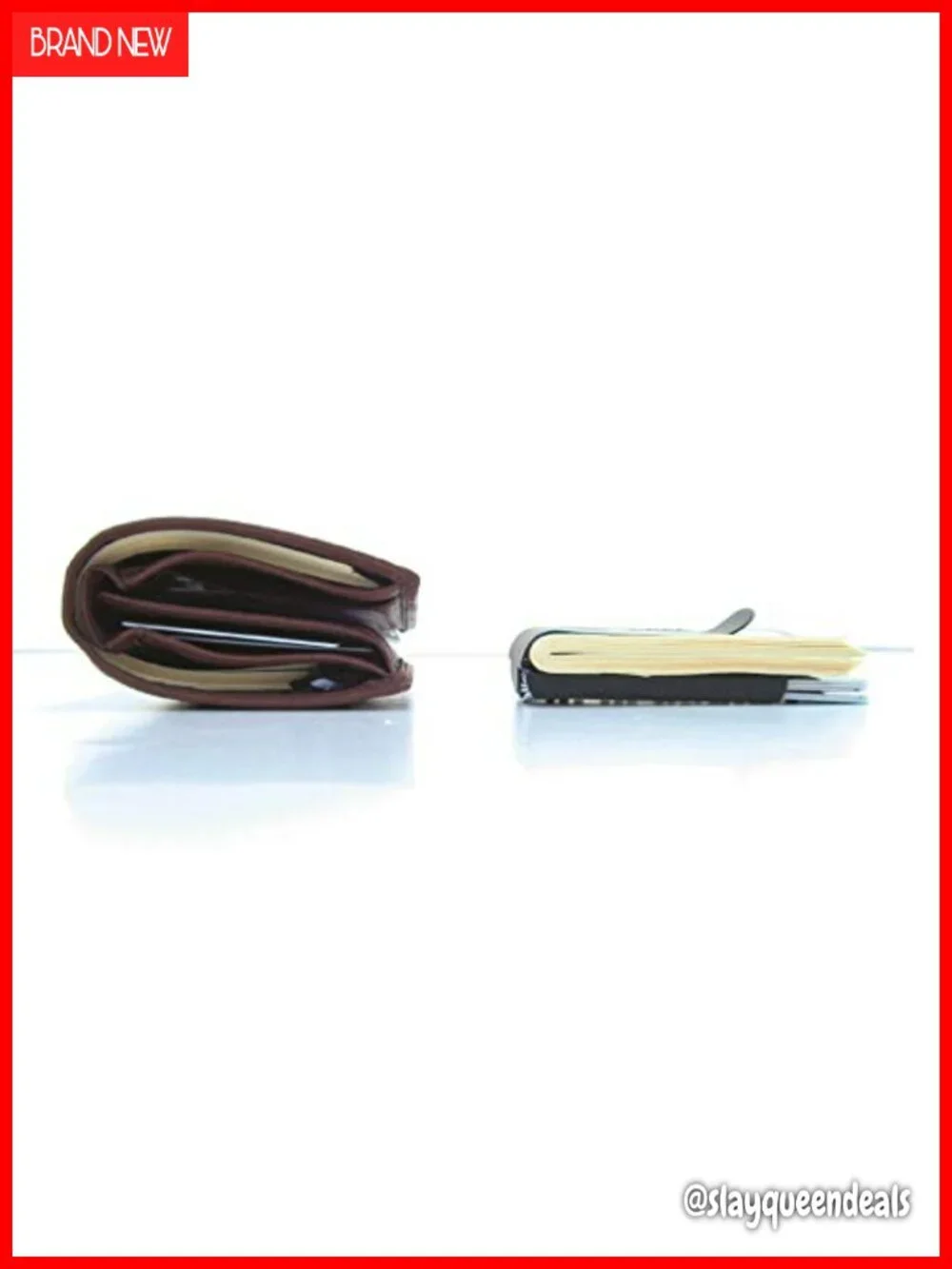 Slim Minimalist Double-sided Metal Money Clip Wallet for Men, Stainless Steel